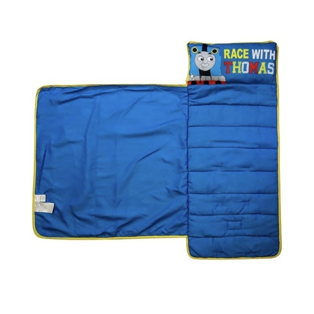 Thomas & Friends Race with Thomas Kids Nap Mat Blue 46x20 w Pillow - Picture 3 of 15